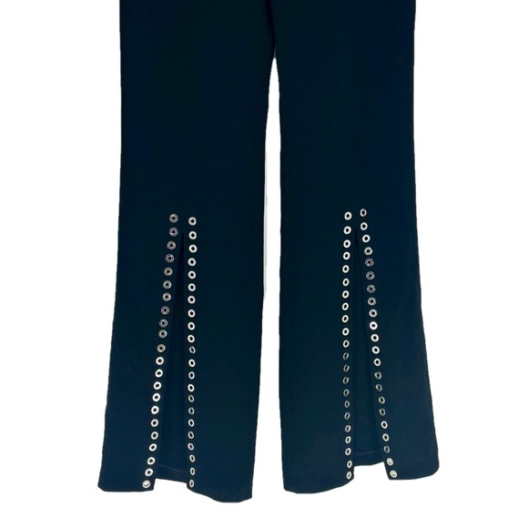 Cinq a Sept Revolve Grommet flare Viera Black pants Sz 10 open leg - Picture 5 of 10